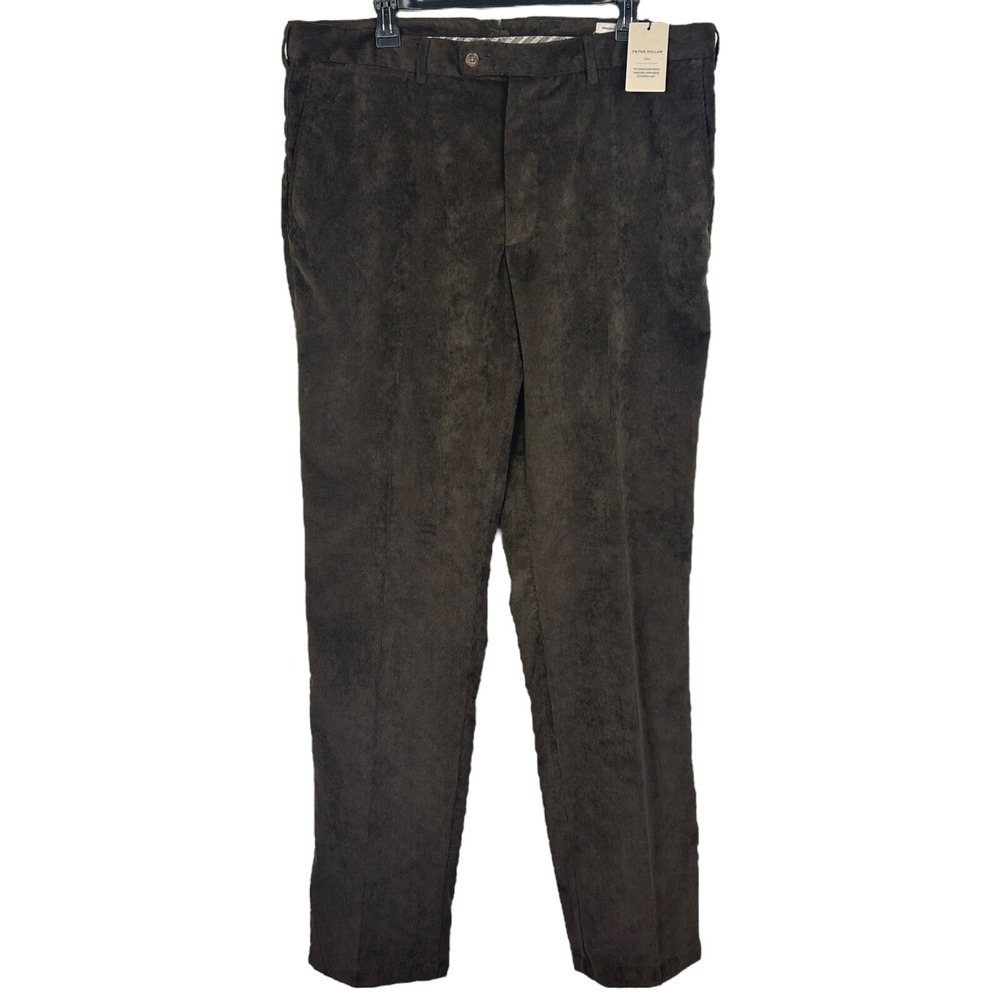 NEW Peter Millar CORDUROY Pants Mens 38x35 Brown CROWN NANOLUXE Stretch $175